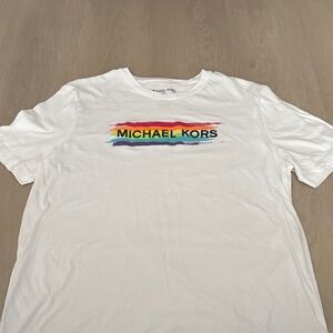 Michael Kors White Tee with Rainbow Logo